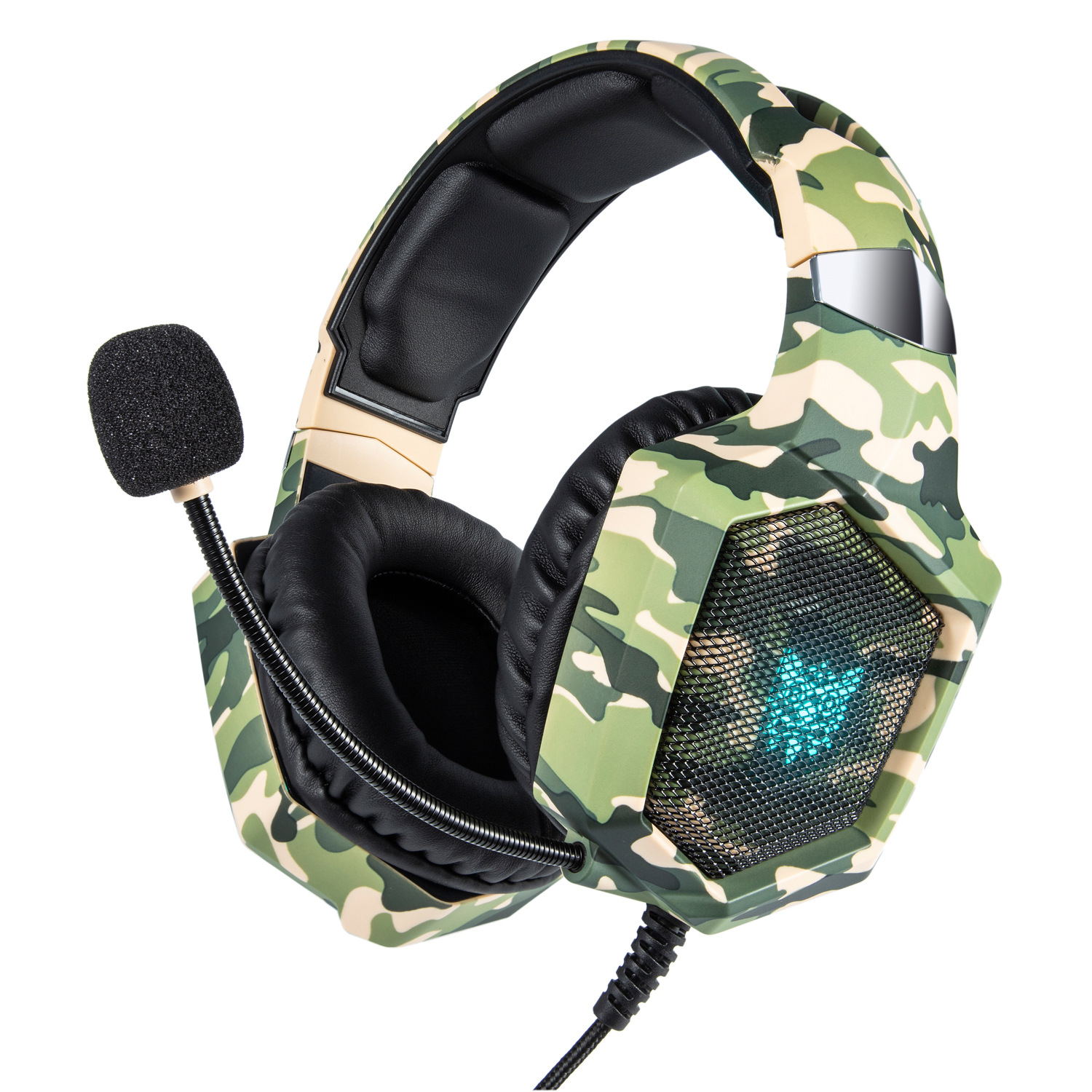 Camouflage Headphones with 3.5mm Plug for PS4, Xbox One, iPhone & iPad
