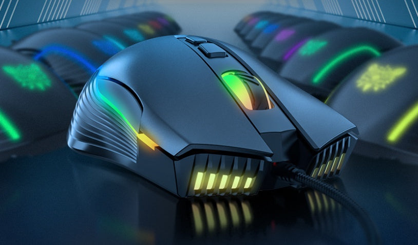 ماوس ألعاب سلكي USB ضوئي بإضاءة RGB قابل للتعديل 7 سرعات DPI