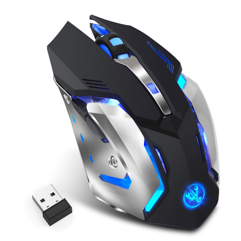 Souris gaming sans fil 2.4G avec lumière LED et 2400 DPI
