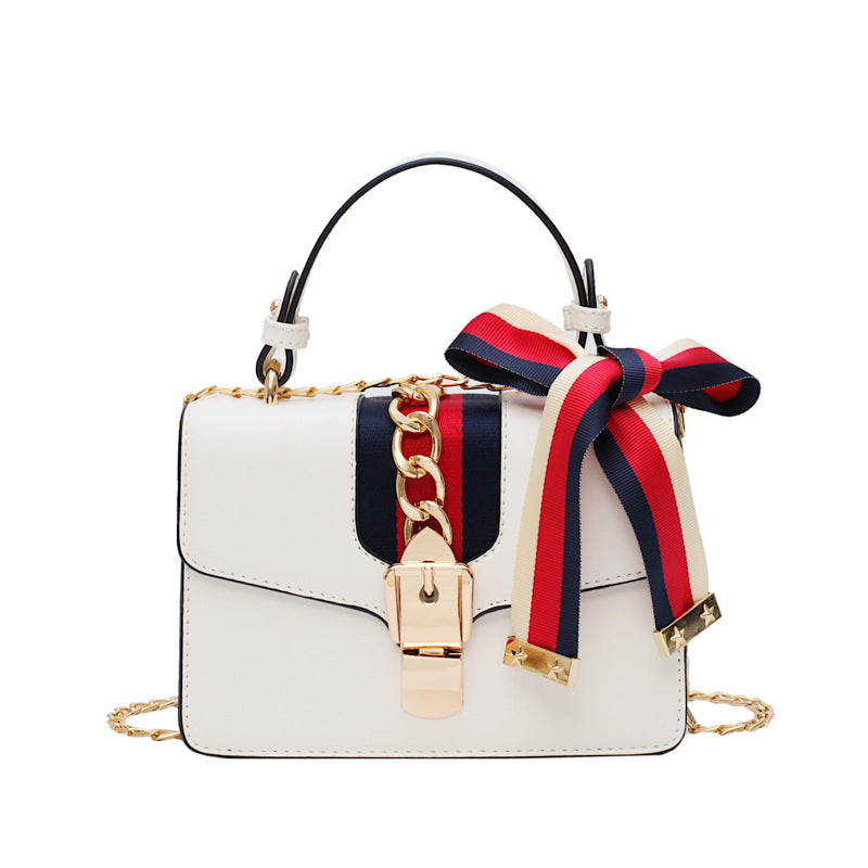 Fashionable Small Square Women's Bag in Red, Green, Black, Beige PU Leather