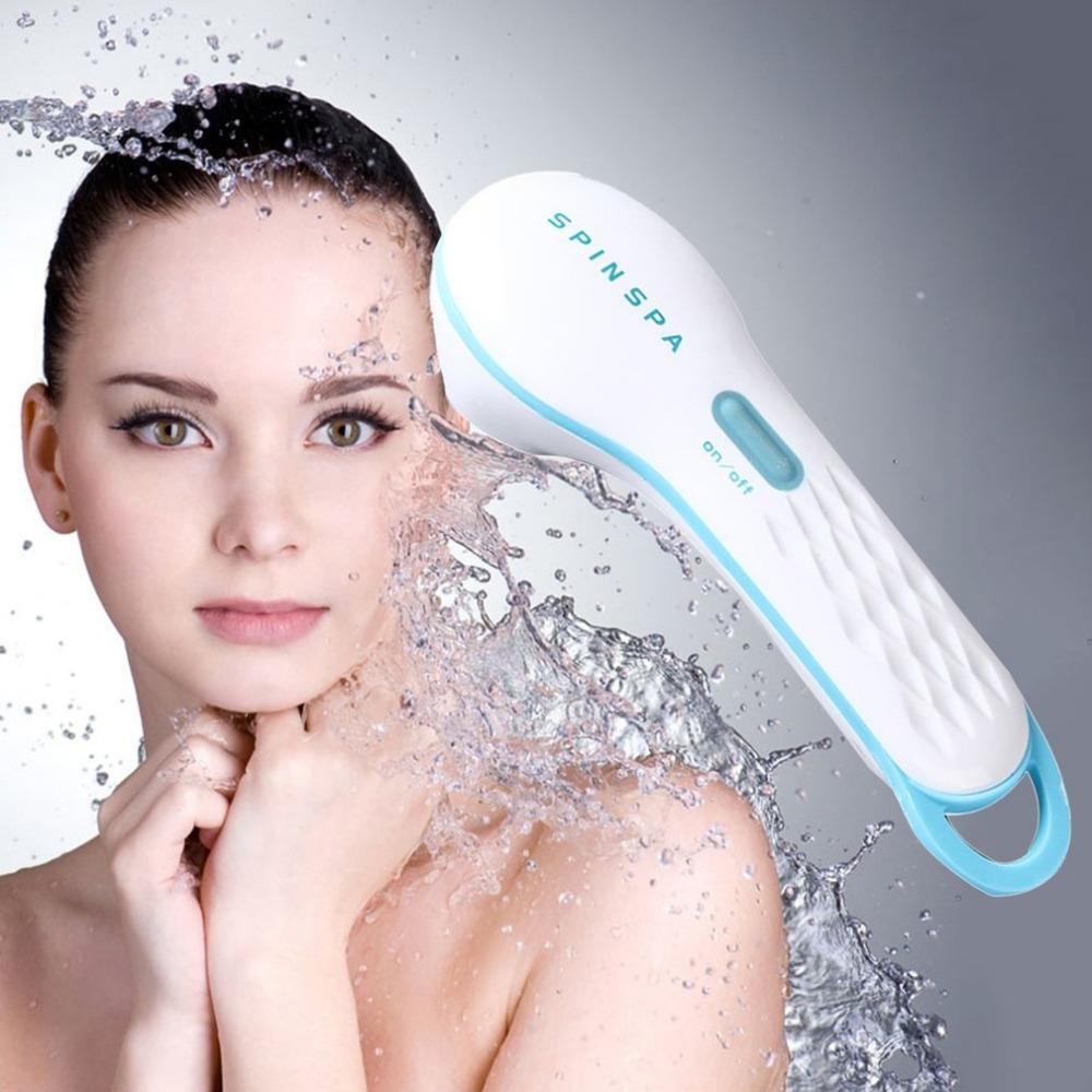 Nettoyant Électrique pour le Visage pour Soins de Beauté Profonds de la Peau – Blanc & Bleu, 14x6x21cm