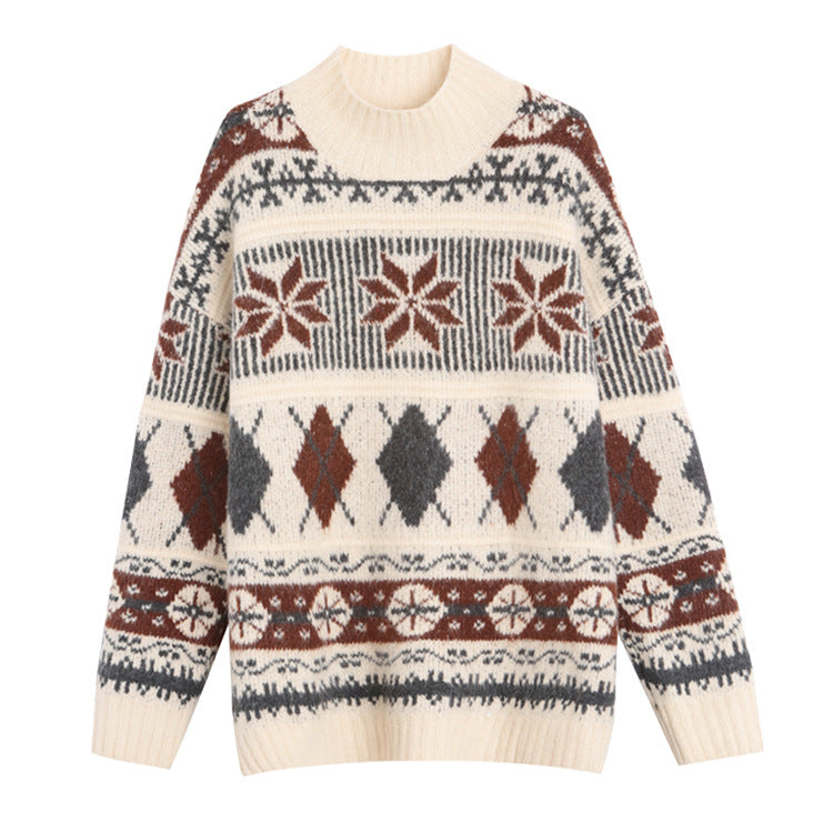 كنزة صوفية حمراء شبكية