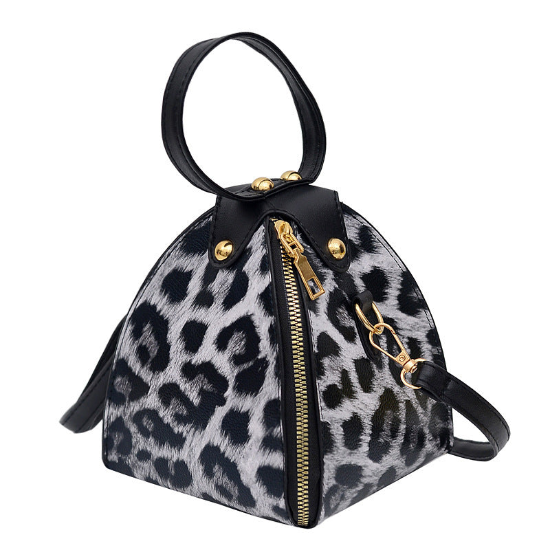 Leopard print triangle bag handbag