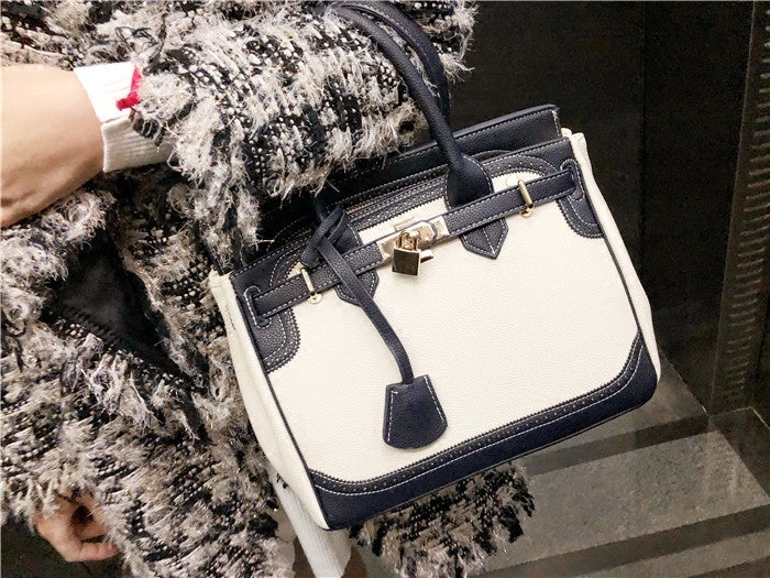 Locked Vintage Platinum PU Shoulder Bag