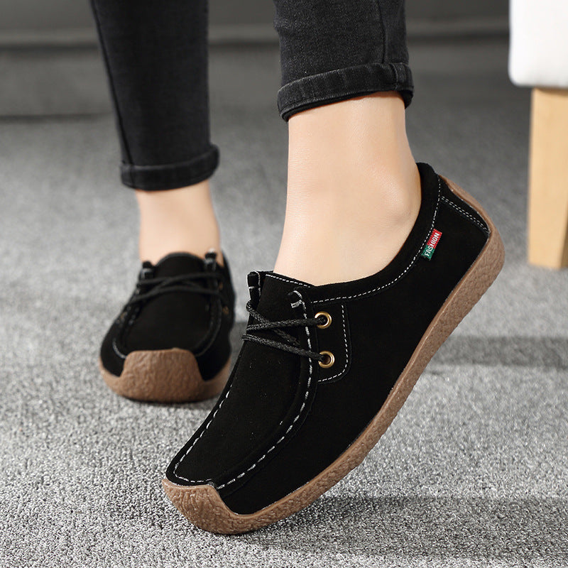 Chaussures plates décontractées pour femmes enceintes en cuir recyclé