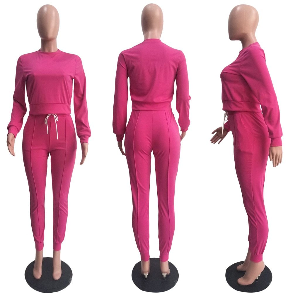 Ensemble pantalon de sport ample et sexy avec pull en maille