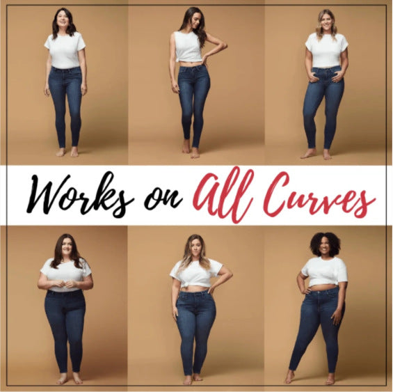 Seamless Stretch-Leg Imitation Denim Jeans