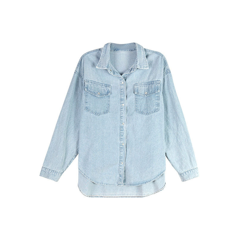 Loose denim shirt female