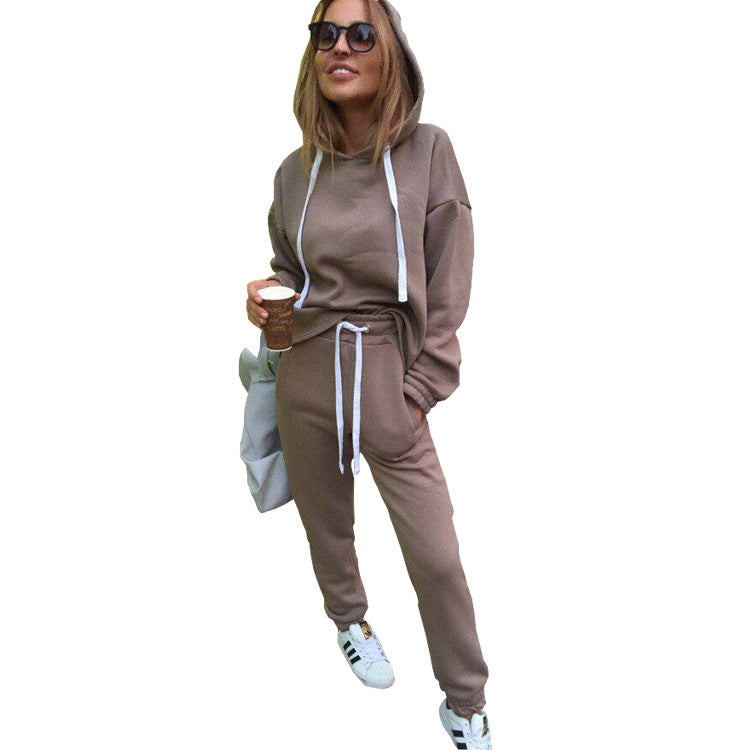 Ensemble pantalon deux pièces avec veste pull en rouge, kaki et bleu clair, tailles S-XL