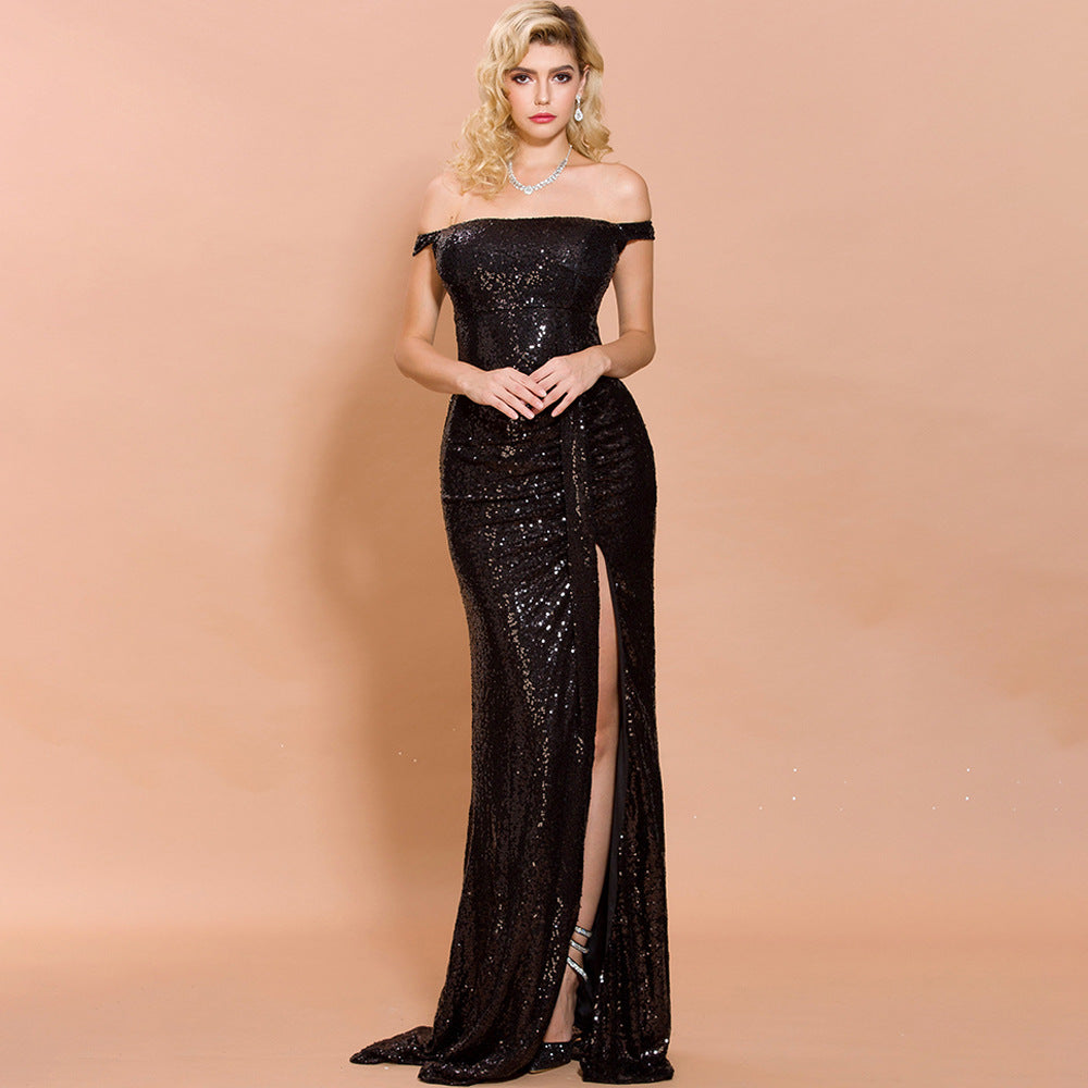 Robe de soirée asymétrique