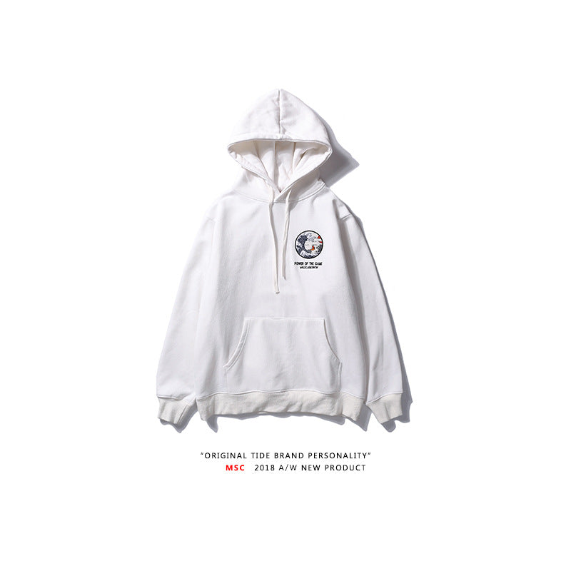 Street Retro Waves Casual Hooded Sweater for Men and Women