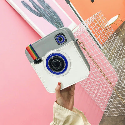 Fashion Women's PU Camera Shoulder Bag Small Square Diagonal Zipper