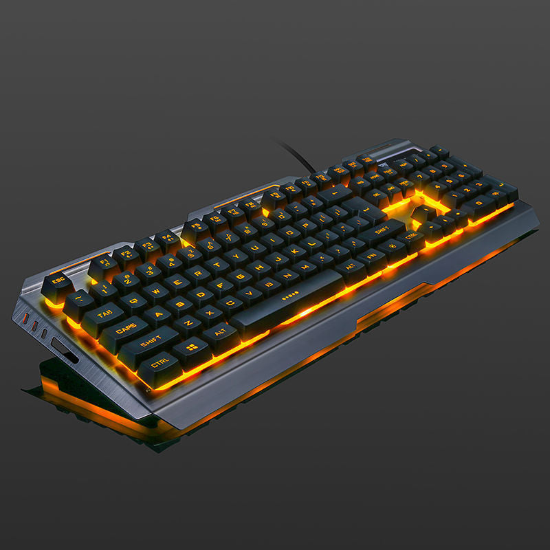 Clavier de jeu USB filaire pour ordinateur portable et de bureau avec rétroéclairage