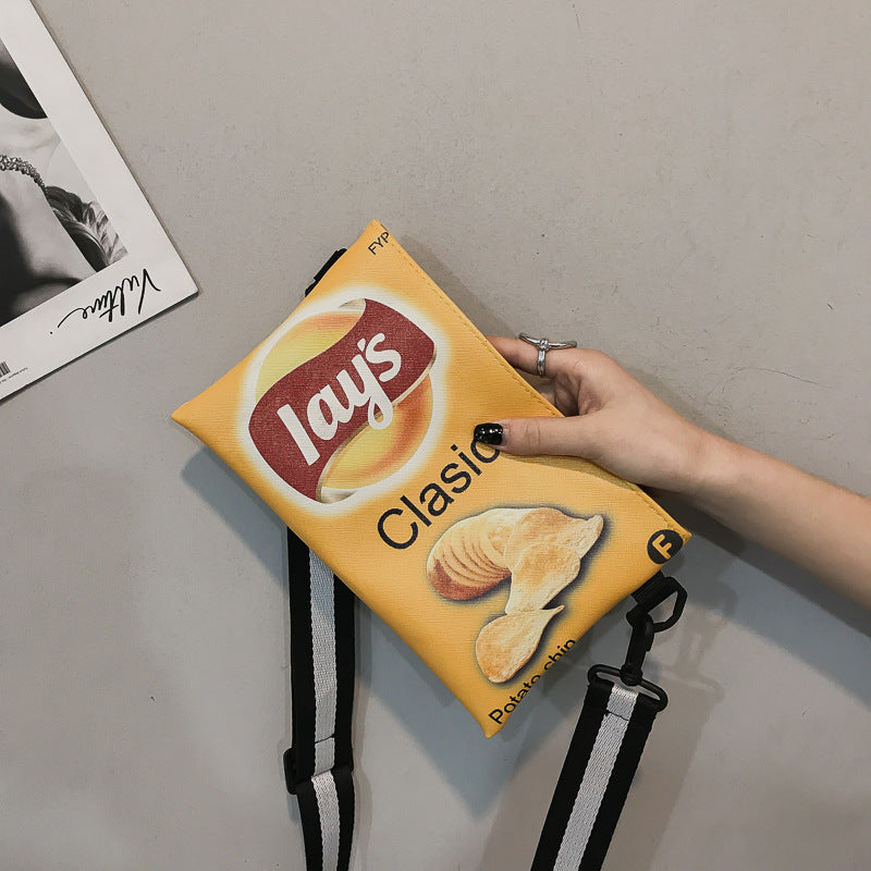 Lay's Potato Chips Cute Canvas Small Messenger Bag with Shoulder Strap