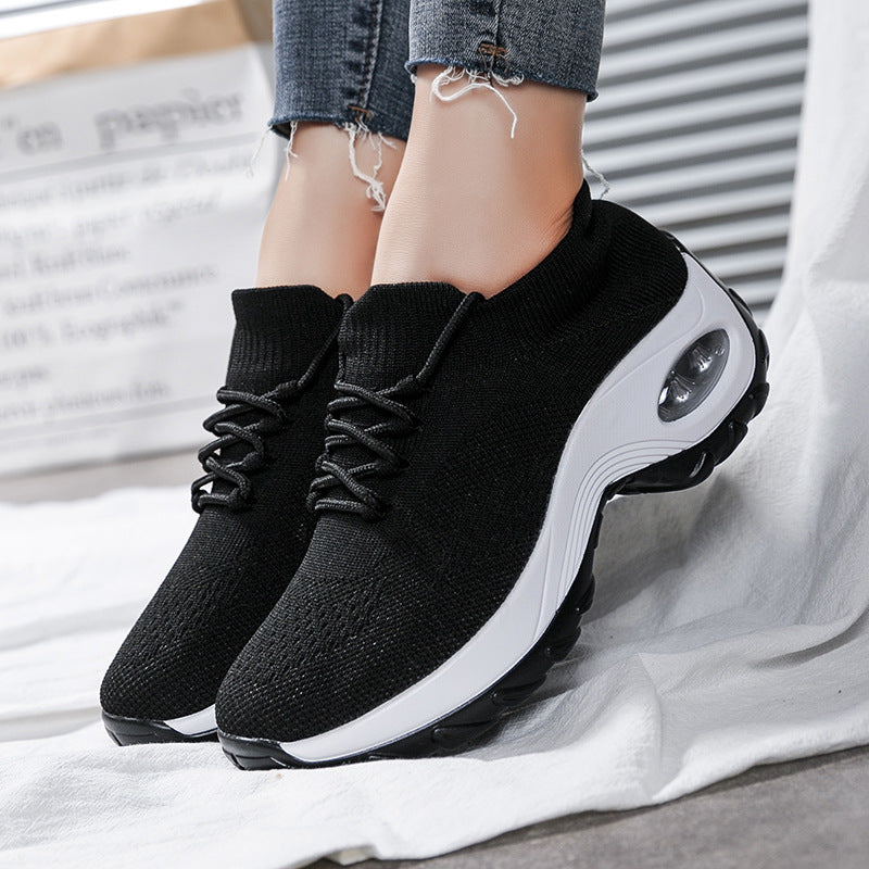 Women’s Flying Knit Waterproof Platform Shaking Shoes