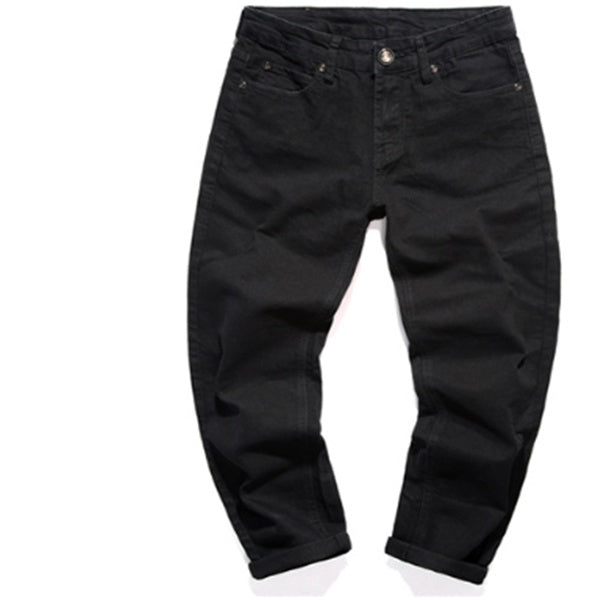 Slim-Fit Stretch Cotton Men's Pants in Black,