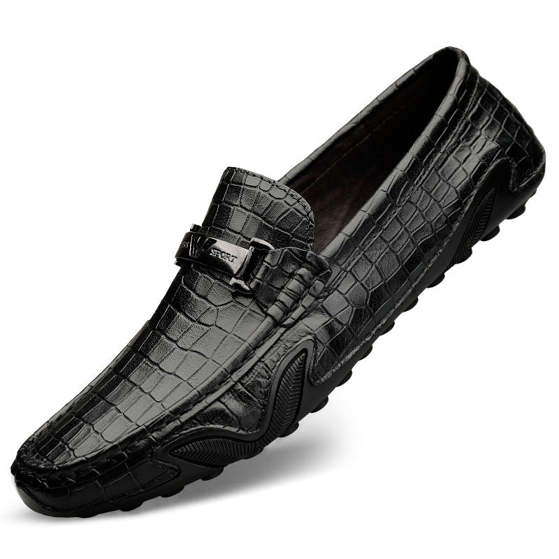 Leather Casual Non-Slip Driving Shoes Lazy Shoes
