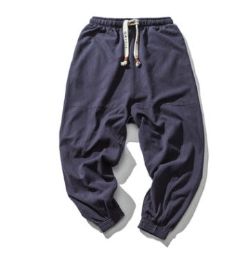 Pantalon de jogging en coton hip-hop streetwear pour homme avec cordon de serrage et poches