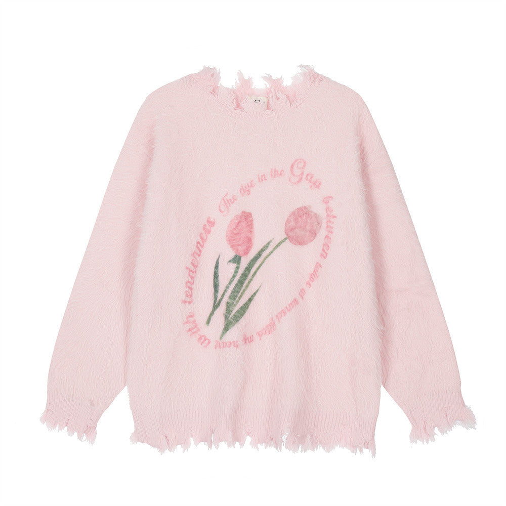 Pull Homme Ample à Imprimé Floral