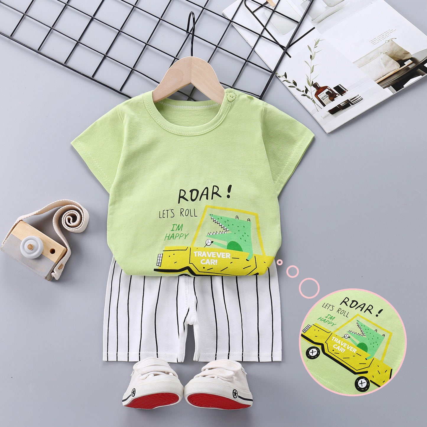 Children's Short-sleeved Suit Pure Cotton T-shirt Shorts