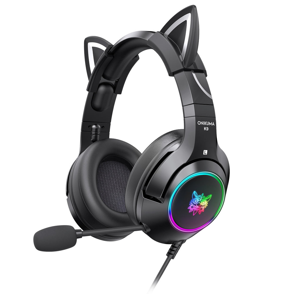 Head-Mounted Wired Gaming Headset with Microphone for PC
