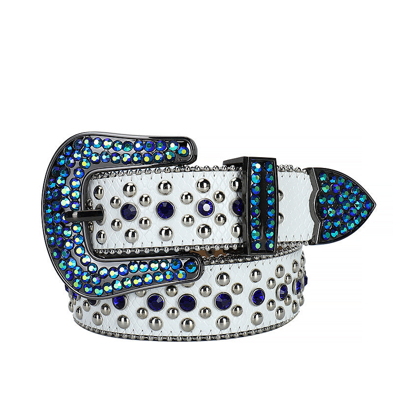 Diamond PU Leather Belt for Men and Women – Multiple Lengths