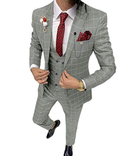 Costume trois pièces polyvalent homme coupe slim à motif quadrillé