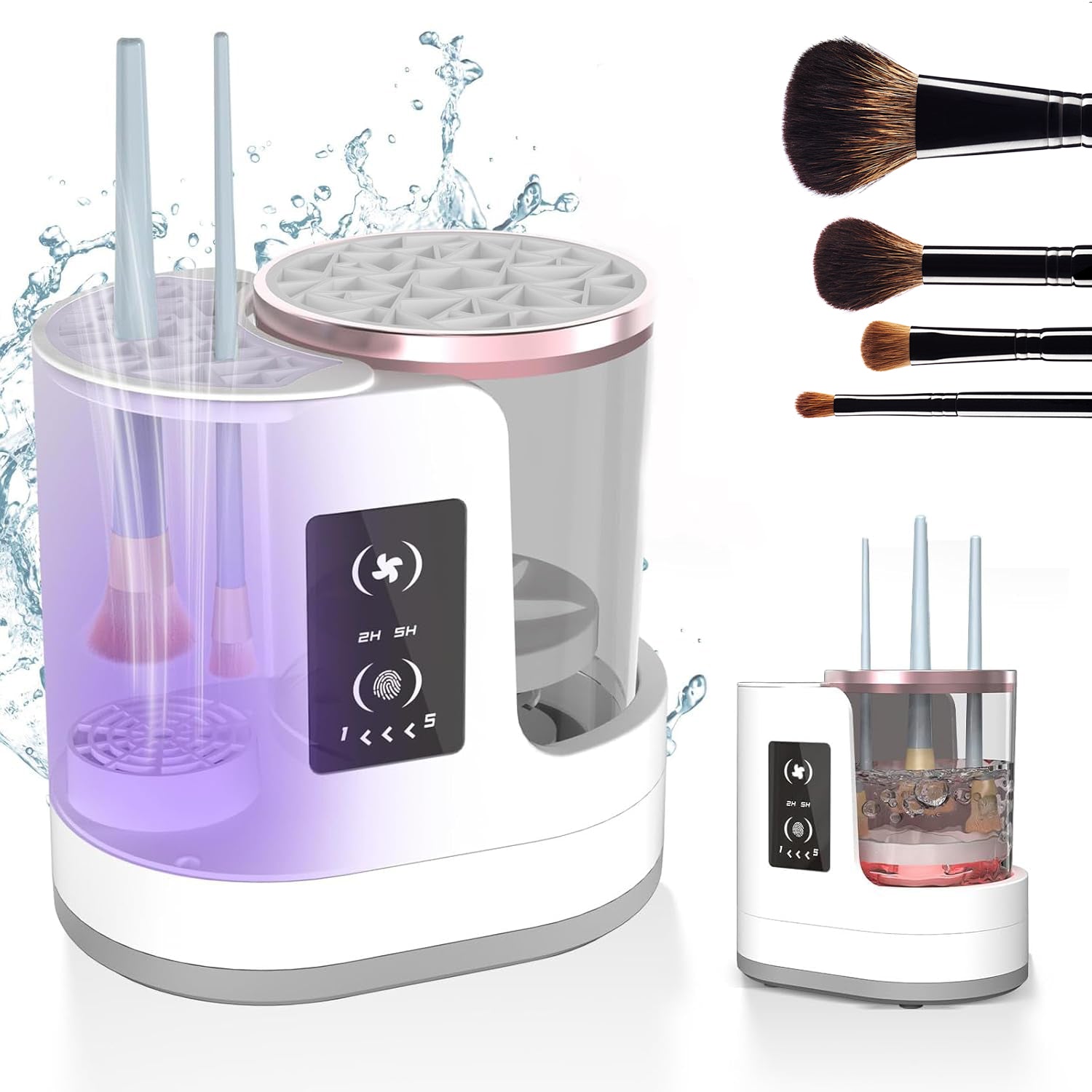 Nettoyant automatique rechargeable pour pinceaux de maquillage avec fonction de séchage et de désinfection
