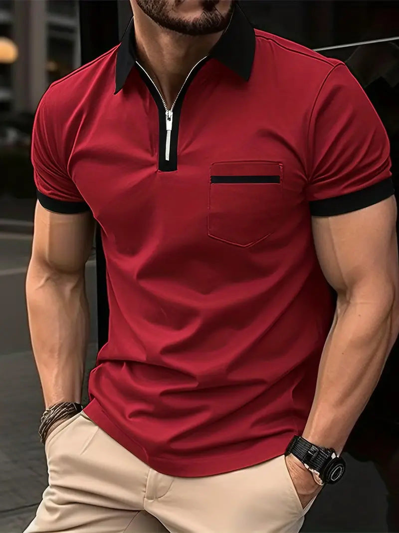 Men's Casual Short Sleeve Chest Pocket Shirt