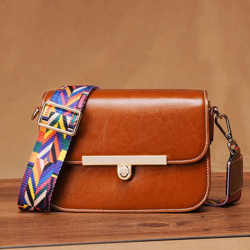 Sac à bandoulière rétro en cuir pour femme