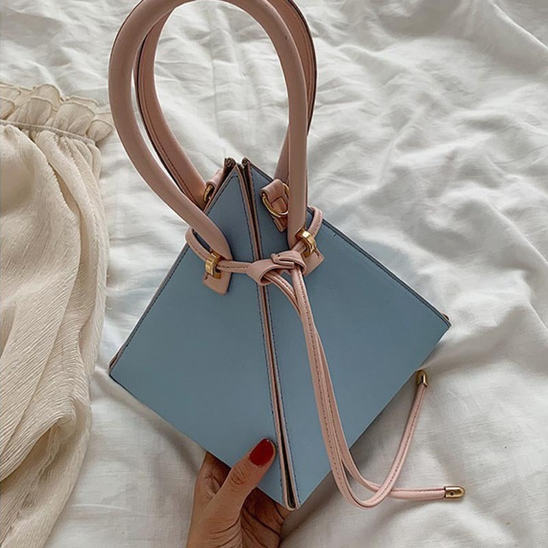 Fashion Mini Triangle Drawstring Shoulder Bag Diagonal Strap