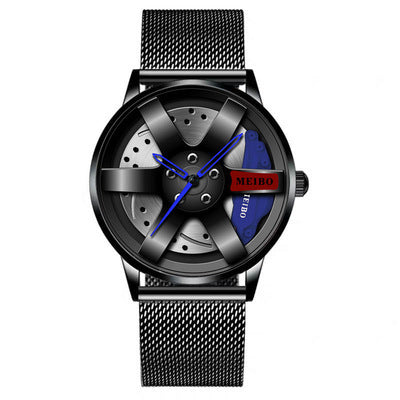 Men's Quartz Business Watch with Automatic Movement and Spiral Crown