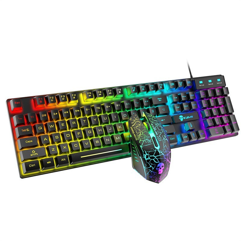 Ensemble clavier et souris lumineux RVB Kuiying T6RGB avec tapis de souris