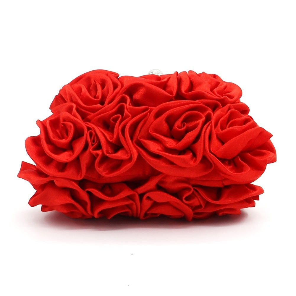 Silk Handheld Rose Bridal Dinner Bag 20x12x5cm