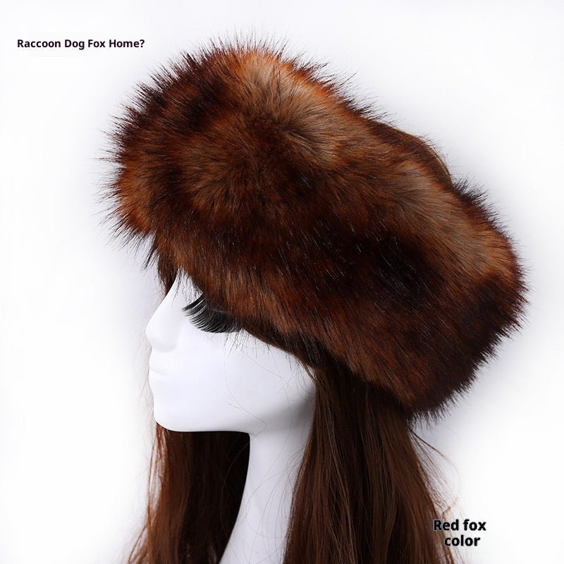 Elastic Faux Fox Fur Headband for Women – Winter Warmth & Windproof