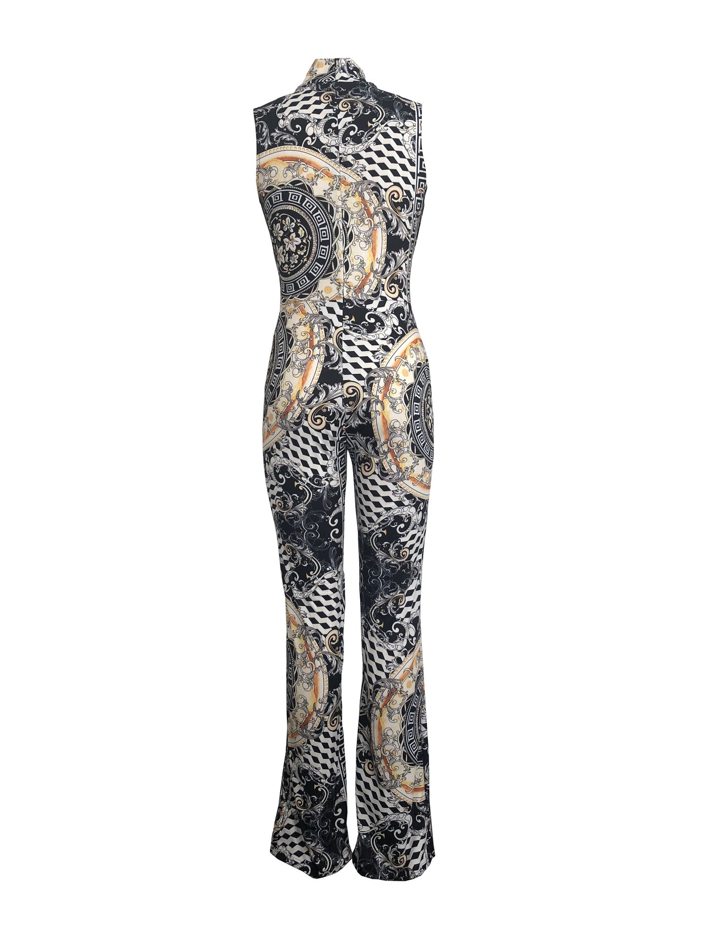 Printed Sleeveless Women's Polyester Jumpsuit