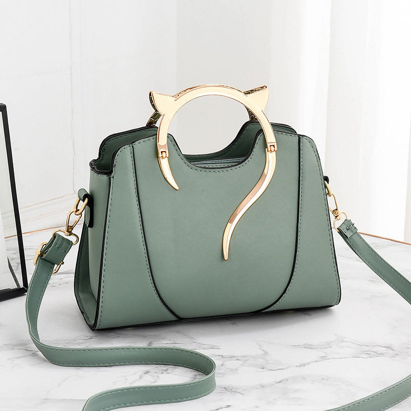 Sac à main rond en cuir PU pour femme, sacoche bandoulière avec fermeture éclair 25x11x19cm
