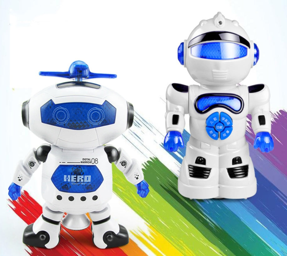 Jouet robot danseur spatial avec musique, voix et flash – Plastique 25,5x20x9,5CM