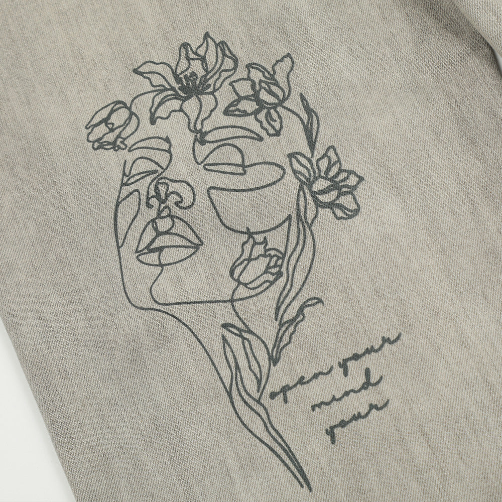 Men's Hand-painted Graffiti Ripped Jeans