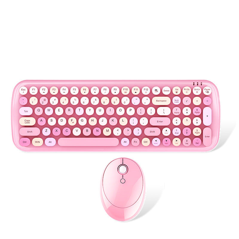Ensemble Clavier et Souris sans Fil Style Rouge à Lèvres Coloré