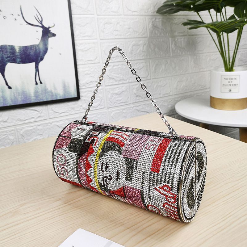 Crystal Diamond Painting Evening Clutch with Chain Handle for Women