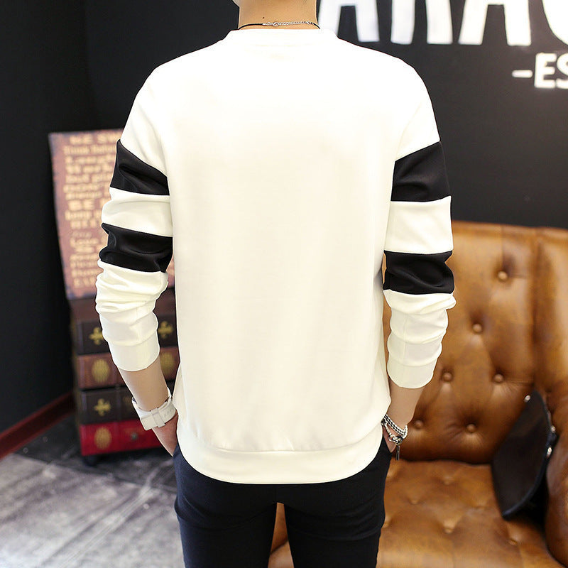 Striped Round Neck Long Sleeve Sweater Polyester