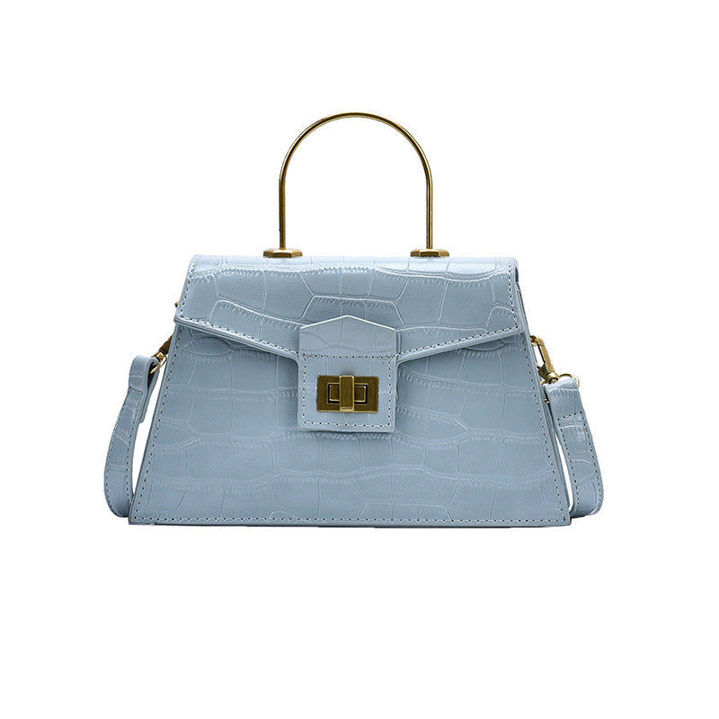 Korean Style Crocodile-Print PU Shoulder Bag