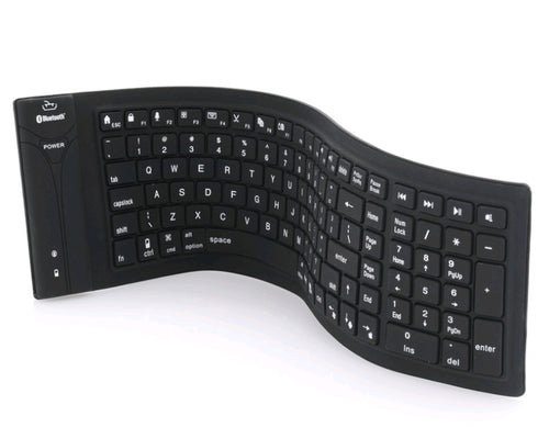 Clavier Bluetooth sans fil pliable et étanche en silicone 108 touches USB