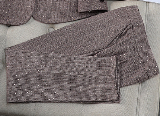 Tailleur deux pièces gris professionnel à manches longues pour femme
