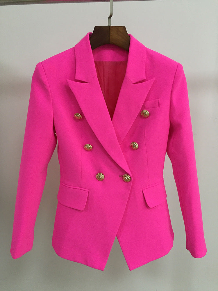 Double Breasted Phosphor Powder Cotton Suit