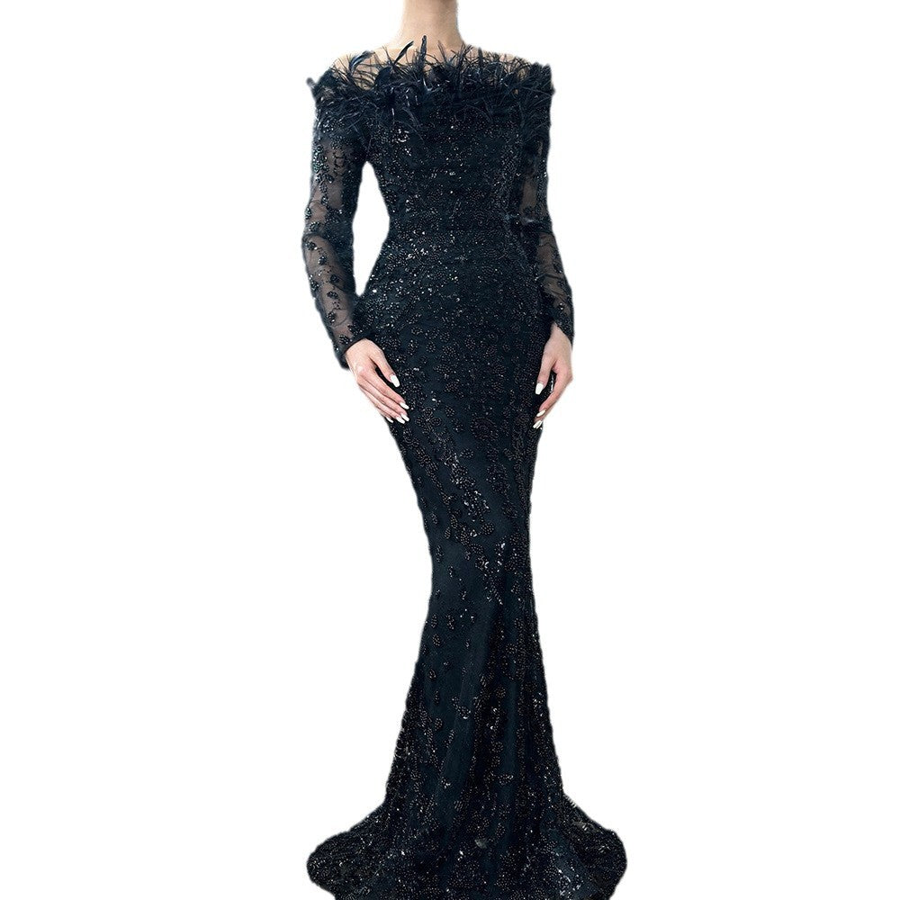 Entry Lux Elegant Temperament Ladies Banquet Host Evening Dress