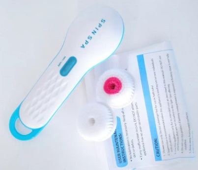 Nettoyant Électrique pour le Visage pour Soins de Beauté Profonds de la Peau – Blanc & Bleu, 14x6x21cm