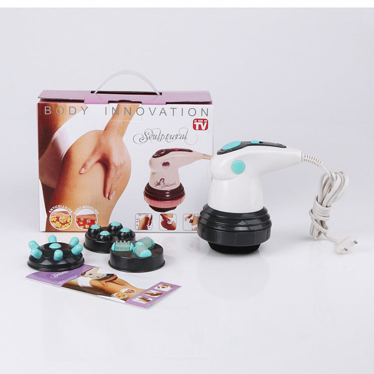 Electric Body Slimming Massager with 4 Interchangeable Heads and Stepless Speed Control