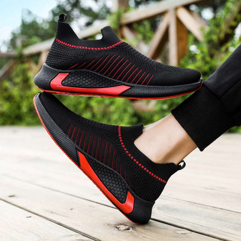 Baskets Respirantes sans Lacets Flyknit Chaussures de Course Légères